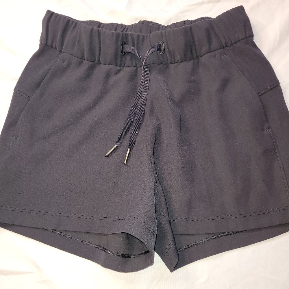Lululemon high rise black running shorts, size 2